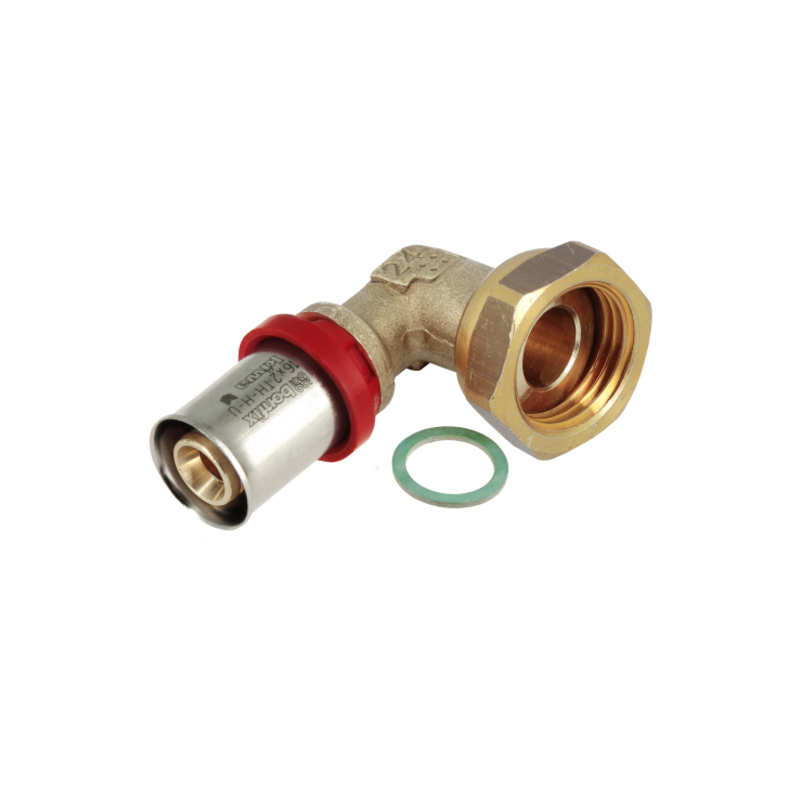 BONFIX 2002101 - Perskoppeling knie 90° - Messing - 16 x 1/2'' G F