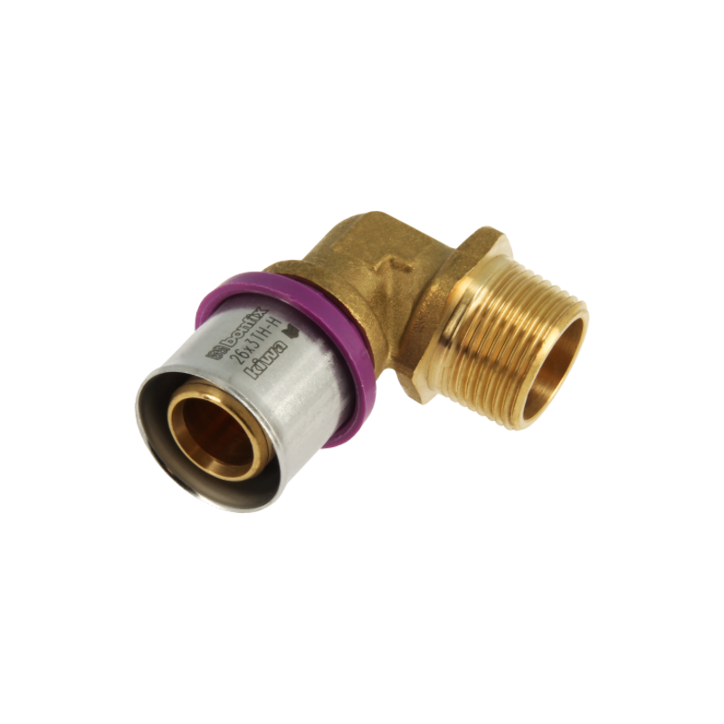 BONFIX 2001038 - Perskoppeling haaks 90° - Messing - 26 x 1" G M