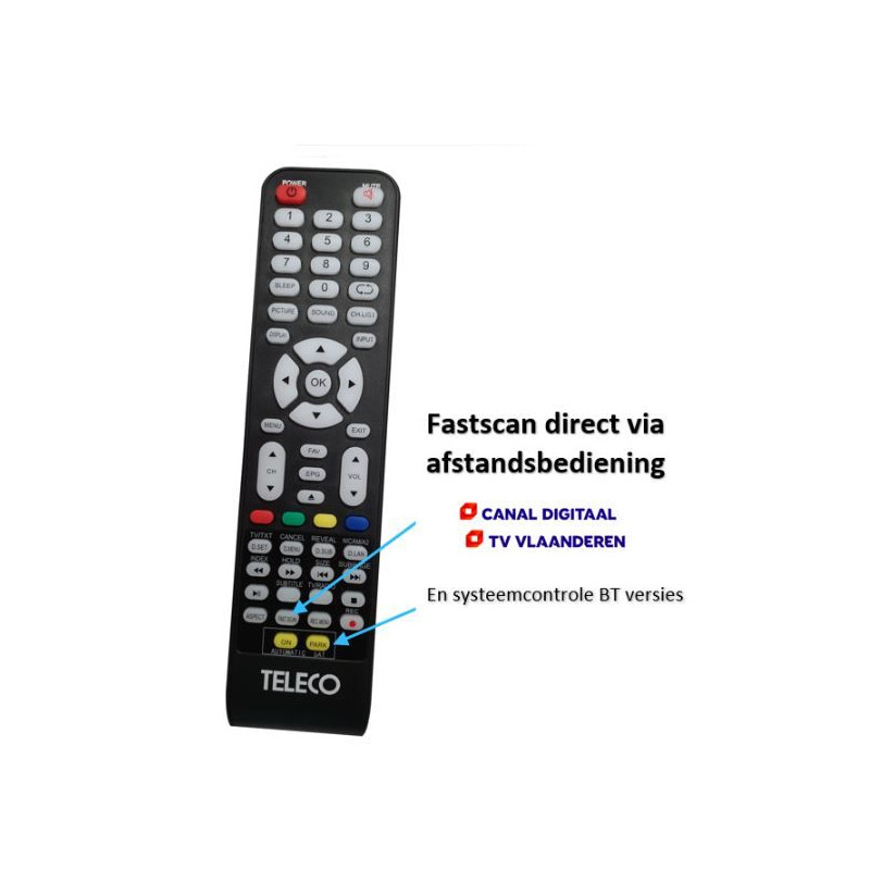 Teleco REMOTE CONTROL FOR TV TEK W9 ANDROID SMART