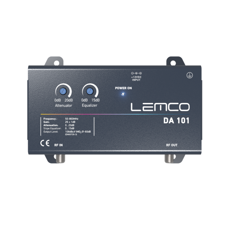 Lemco DA101 Full band 26dB/108dbuV output met equalizer