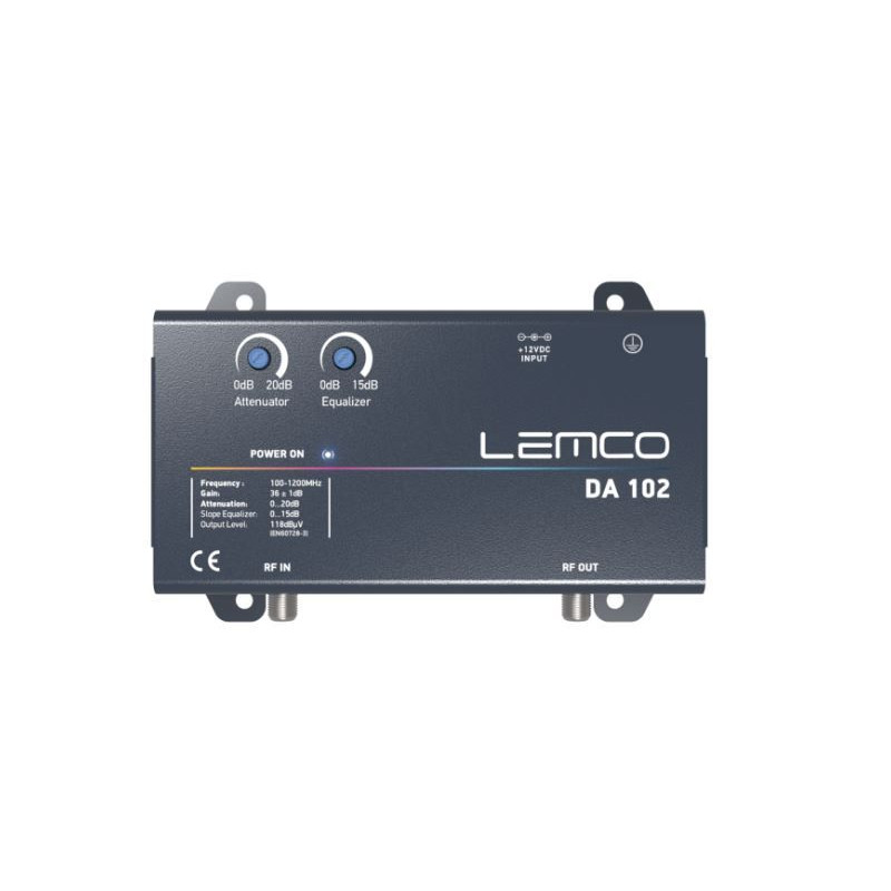 Lemco DA102 Full band 36dB/118dbuV output met equalizer