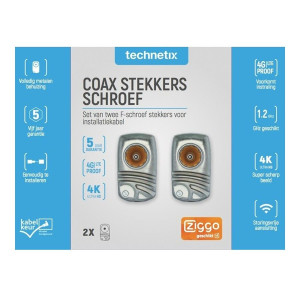 Technetix F-CON-A+S SHOP 2 x F-con. push-on Ziggo Geschikt
