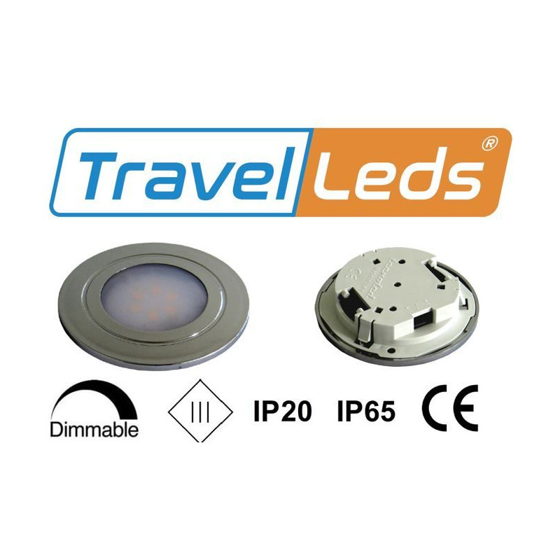TravelLeds inb spot Ch 80mm 6+6 Leds 3K+6K schroef