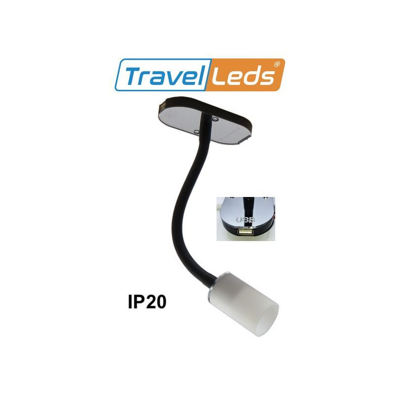 TravelLeds opb spot Zw flex led 5K 260mm opaal switch/usb