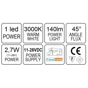 TravelLeds opb spot Ch flex led 3K 315mm switch