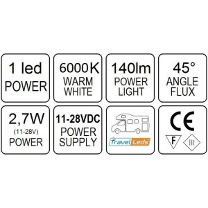 TravelLeds opb spot Ch flex led 6K 315mm switch