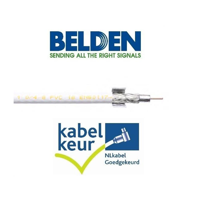 Belden H125D00 Coax DuoBond+ PVC KABELKEUR wit doos 100m