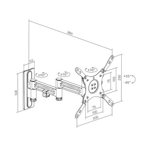 My Wall HC2-3 TV Beugel 13-43'' (15kg / 38.6cm)