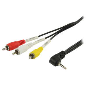 Mini AV kabel, Jack 3,5 mm - 3x RCA 2.00 mtr.