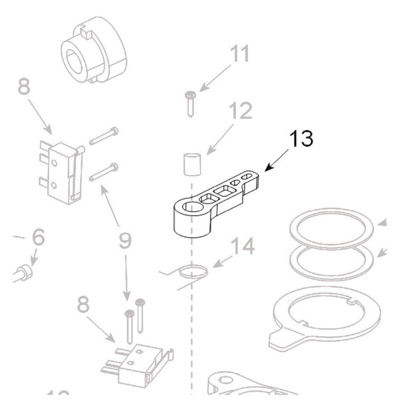 Teleco 12321 spare part Zamak drukschakelaar T.65/85