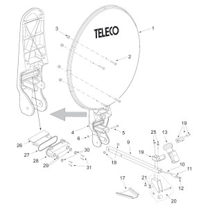 Teleco 06132 spare part Steunarm Voy.Moto. 65/85