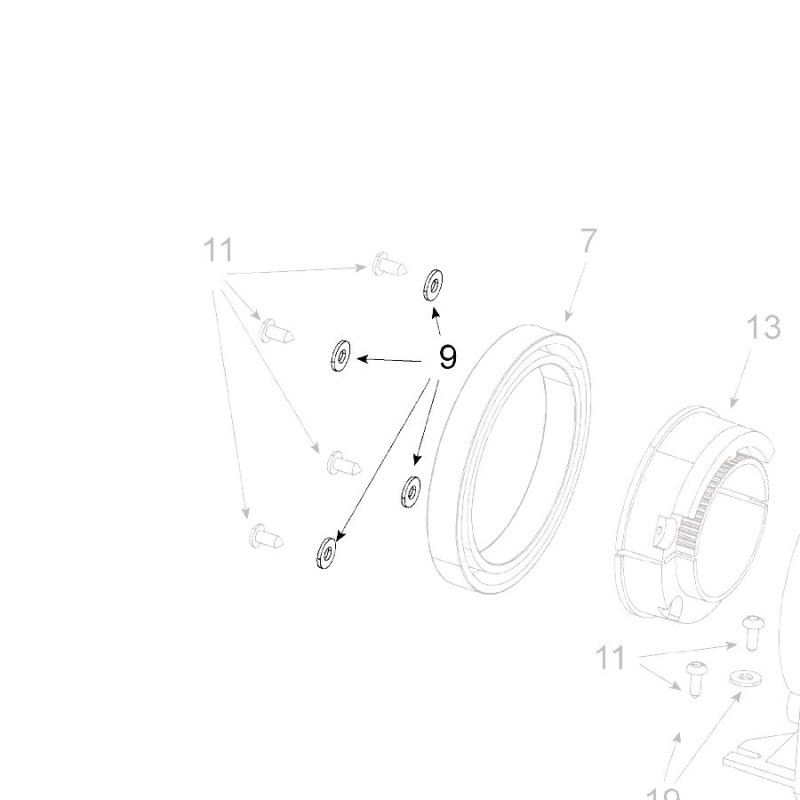 Teleco 10372 spare part Onderlegring plat D3