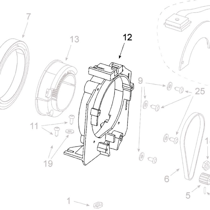 Teleco 13582 spare part Steun pcb gps