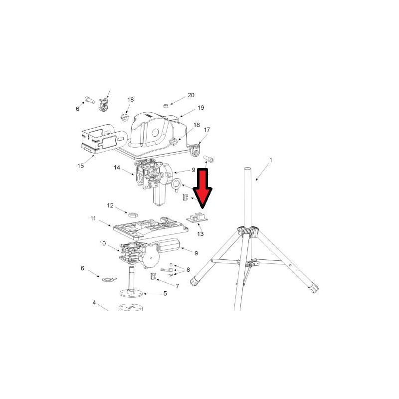 Teleco 06132 spare part Steunplaat ACTIVSAT